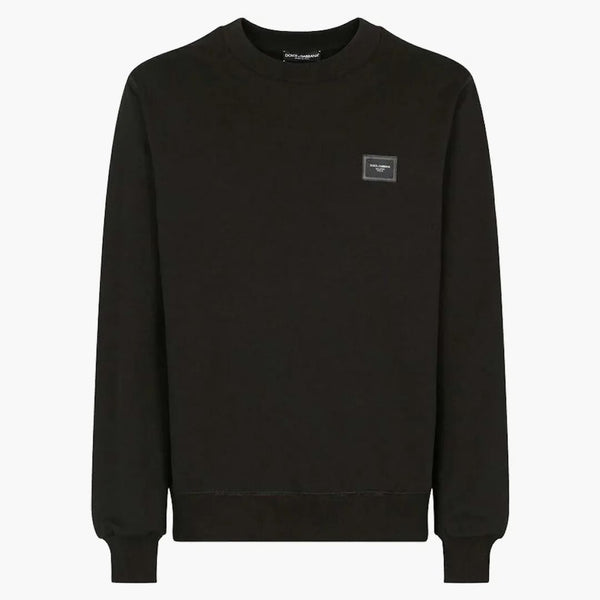 Dolce & Gabbana Jersey Branded Plate Sweatshirt Black