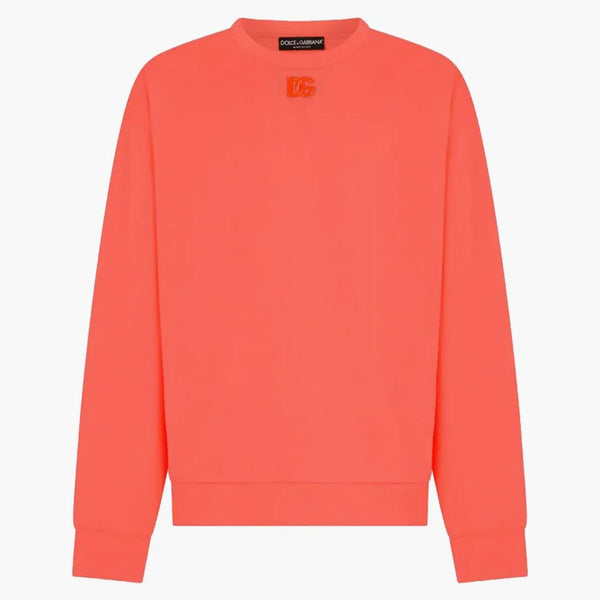 Dolce & Gabbana Jersey Metal DG Logo Sweatshirt Pink