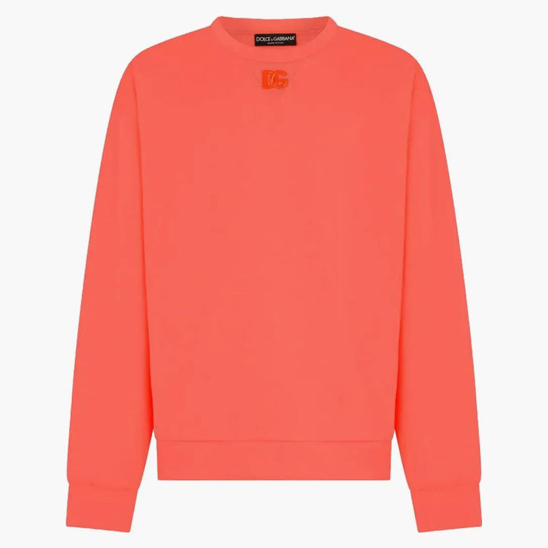Dolce & Gabbana Jersey Metal DG Logo Sweatshirt Pink