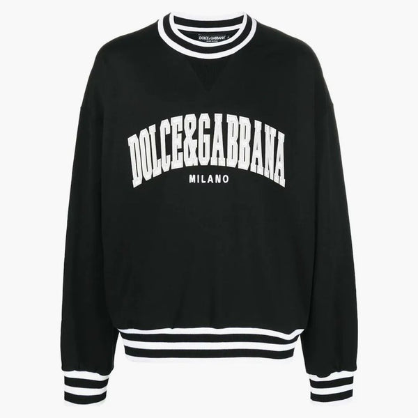 Dolce & Gabbana Logo appliquator Varsity Sweatshirt Black/White