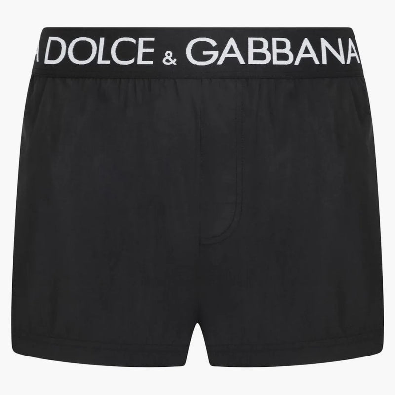 Dolce & Gabbana Logo Band Swim Shorts Black/White