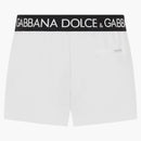 Dolce & Gabbana Logo Band Swim Shorts White/Black/White