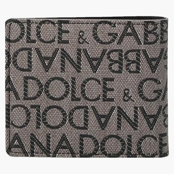 Dolce & Gabbana Logo Jacquard Wallet Beige/black