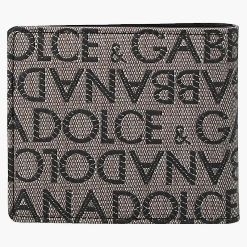 Dolce & Gabbana Logo Jacquard Wallet Beige/black