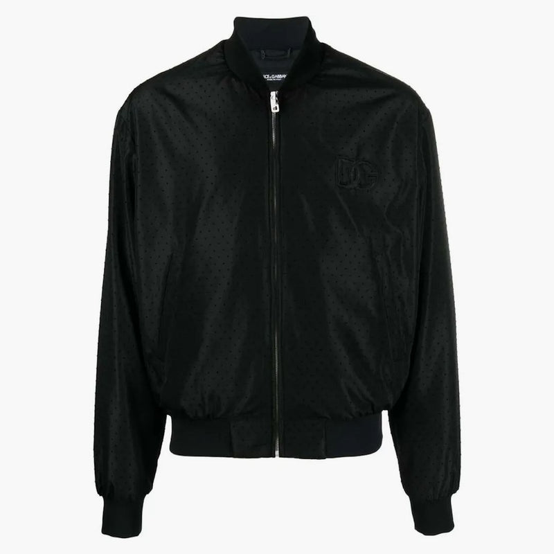 Dolce & Gabbana Logo-Patch Bomber Jacket Black