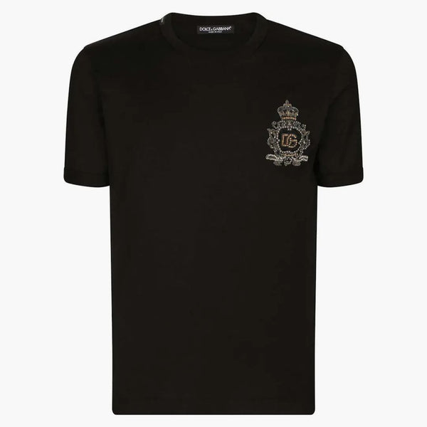 Dolce & Gabbana Logo-Patch Cotton T-shirt Black
