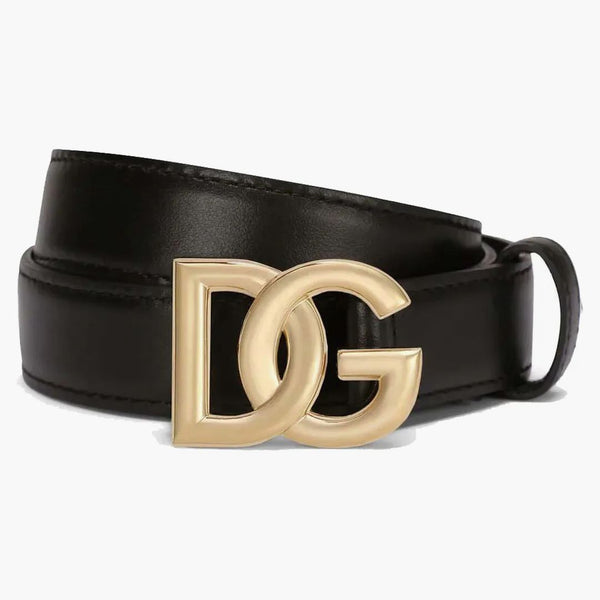 Dolce & gabbana logo plack spänne fasta bälte svart