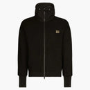 Dolce & gabbana logo-placa chaqueta con capucha negra