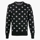 Dolce & Gabbana Logo-print Fine-knit Jumper Black/white