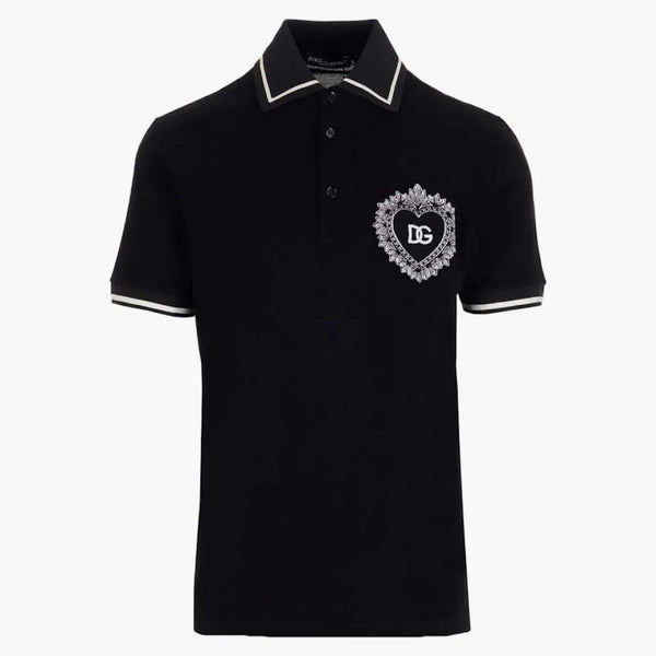 Dolce & Gabbana Logo print Polo Black
