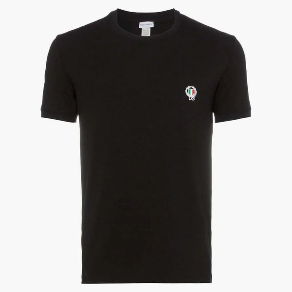 Dolce & Gabbana Logo Small Patch Cotton T-shirt Black