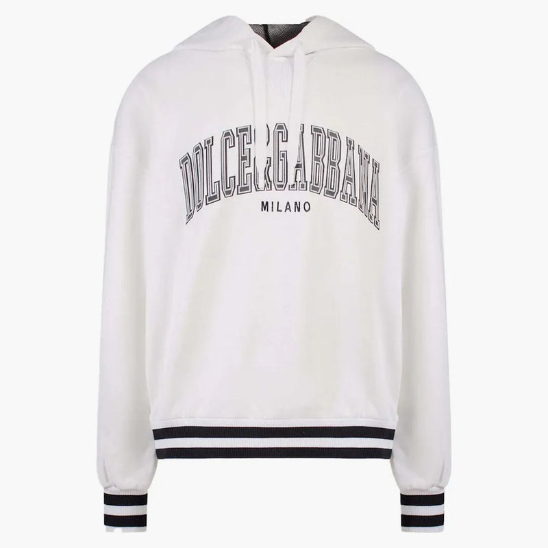 Dolce & Gabbana Man Cotton Maxi Logo Logo Mikina bílá