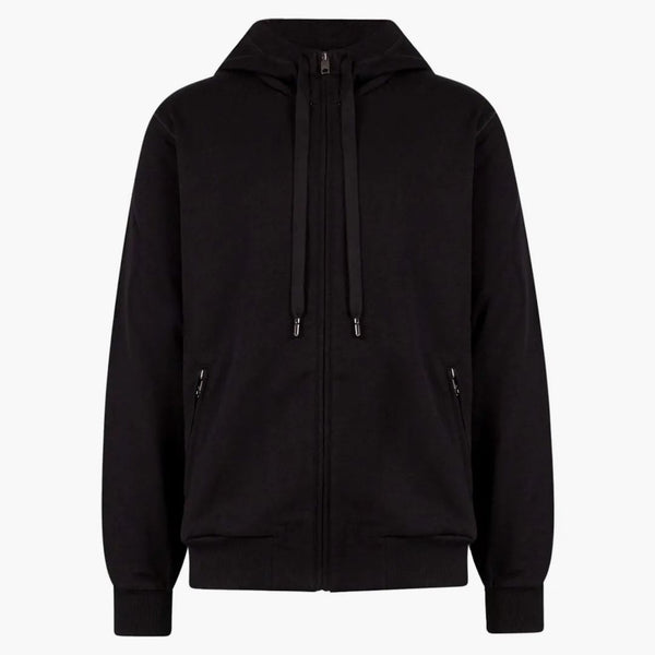 Dolce & Gabbana Man Cotton Stretch Frontal Logo Patch Sweatshirt Black