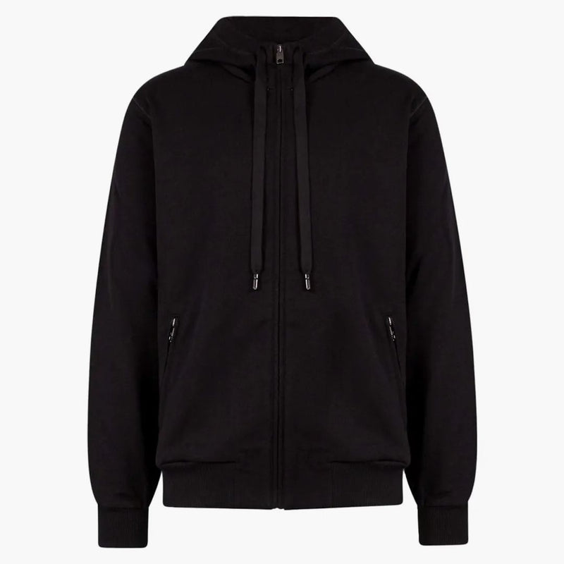 Dolce & Gabbana Man Cotton Stretch Freetal Logo Patch Mikina černá
