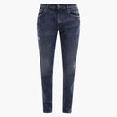 Dolce & Gabbana Man Stretch Cotton Back Logo Patch Jeans Blue