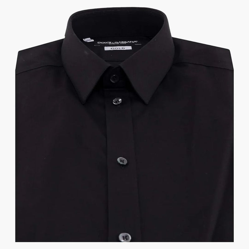 Dolce & Gabbana Man Stretch Algody Camisa negra