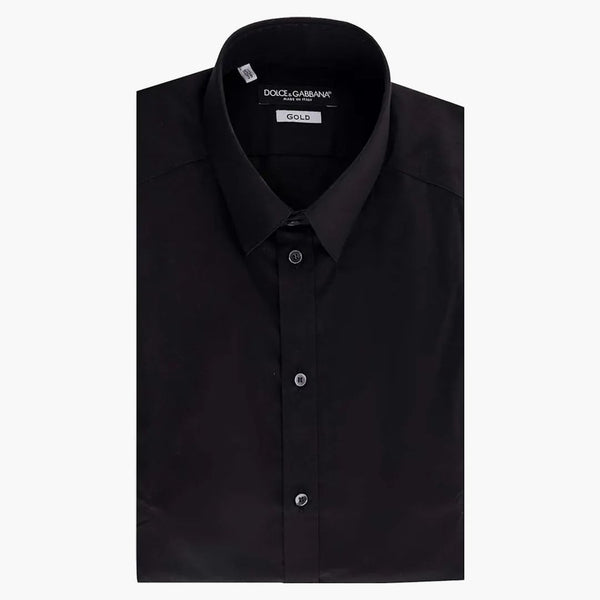 Dolce & Gabbana Man Stretch Cotton Shirt Black
