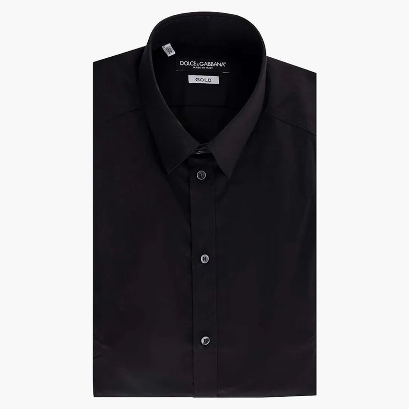 Dolce & Gabbana Man Stretch Algody Camisa negra