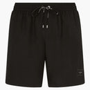 Dolce & Gabbana Mid Langth Branded Plate Swim Trunks Black