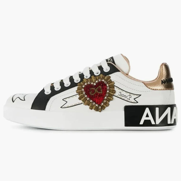 Dolce & Gabbana Portofino Embroidered White Heart (Women's)