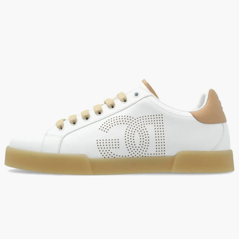 Dolce & Gabbana Portofino Sneaker Perforated DG Logo White Cream