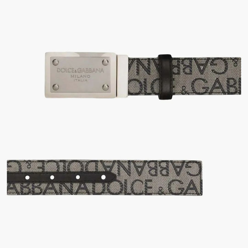 Dolce & Gabbana reversibel över logotypbältet brunt