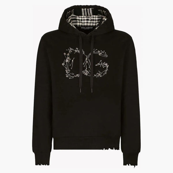 Dolce & Gabbana Safety-Pin Logo Hoodie Black