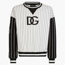 Dolce & Gabbana Stripe Panelled Jersey Sweatshirt White/Black
