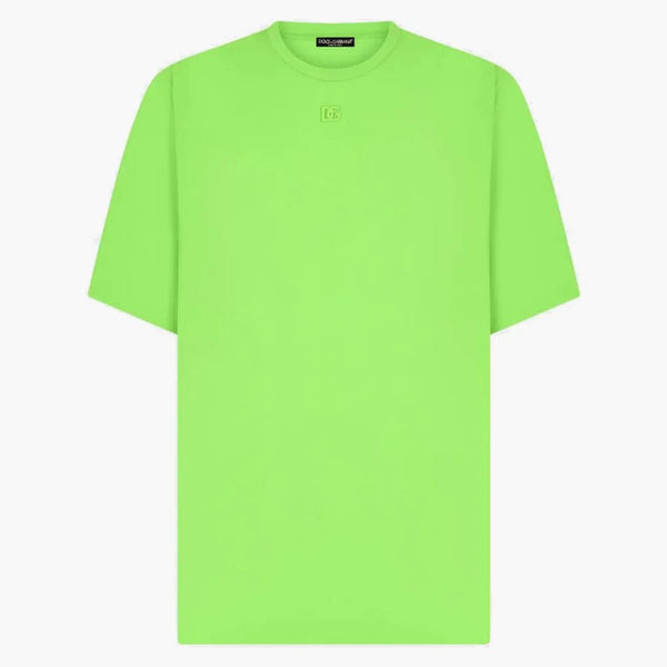 Dolce & Gabbana Technical Jersey Metallic DG Logo T-Shirt Green