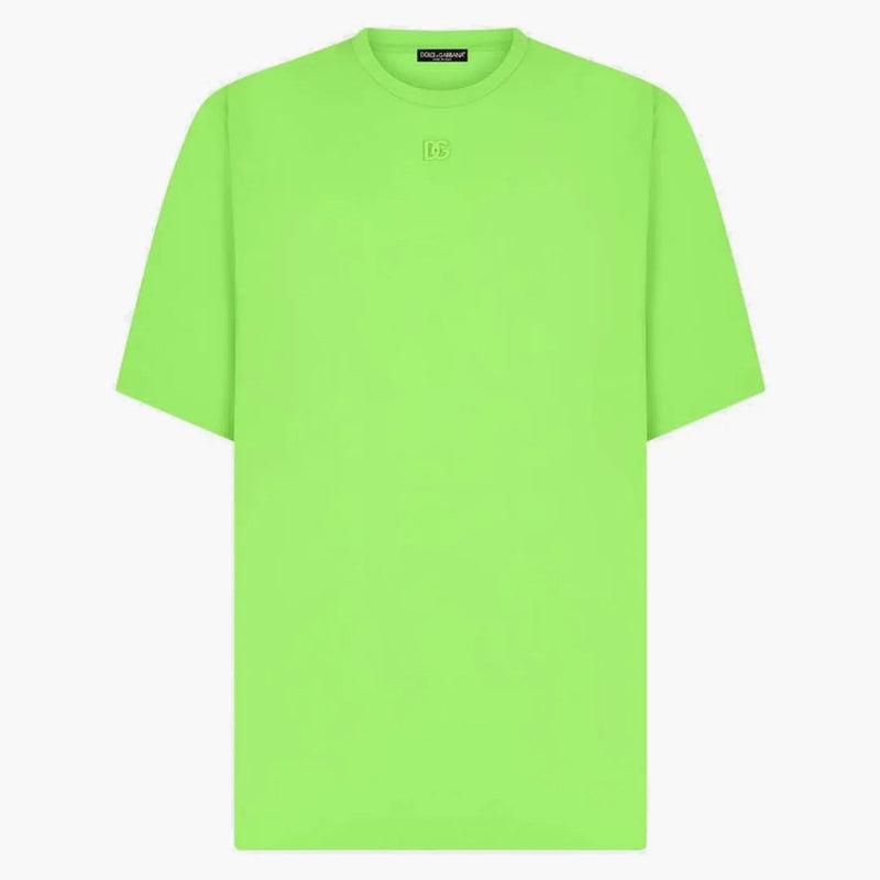 Dolce & Gabbana Technical Jersey Metallic DG Logo camiseta Verde