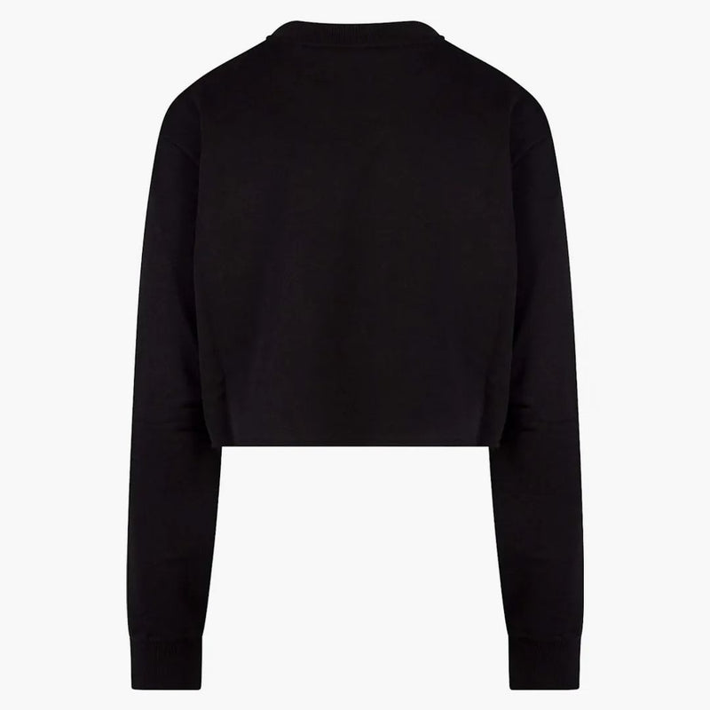 Dolce & Gabbana Woman Cotton Frontal Logo Sweatshirt Black