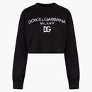 Dolce & Gabbana Woman Cotton Frontal Logo Sweatshirt Black