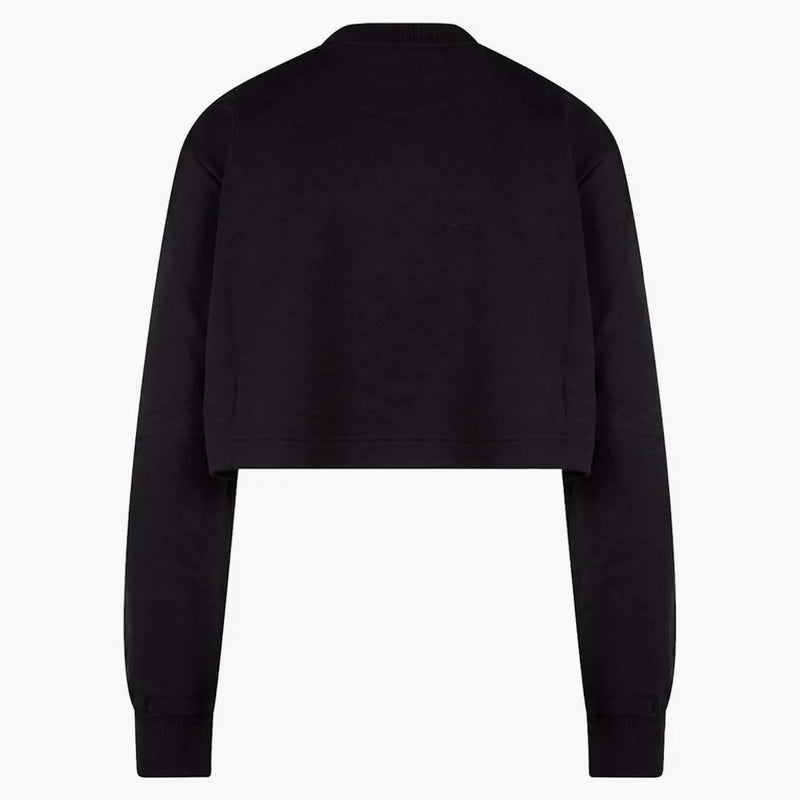 Dolce & Gabbana Woman Crop Fit Cotton DG Patch Sweinshirt Negro