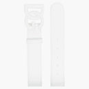 Dolce & gabbana logotipo placa hebilla cinturón de ayuno cuero blanco/blanco