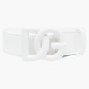 Dolce & gabbana logotipo placa hebilla cinturón de ayuno cuero blanco/blanco