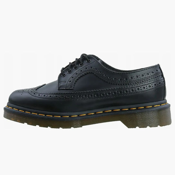 Dr. Martens 3989 Yellow Stitch Smooth Leather Brogue Black
