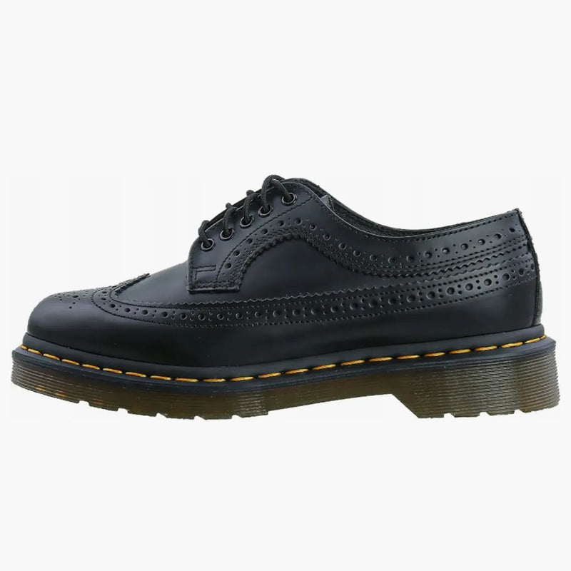 Dr. Martens 3989 Yellow Stitch Smooth Leather Brogue Black
