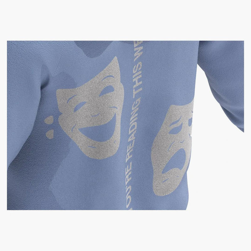 Drake Air Drake Mask Hoodie bledě modrá
