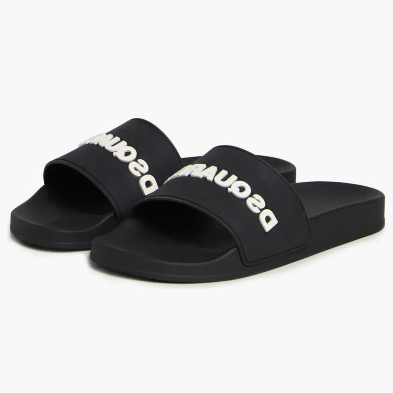 Dsquared2 logo pool glider svart vit svart