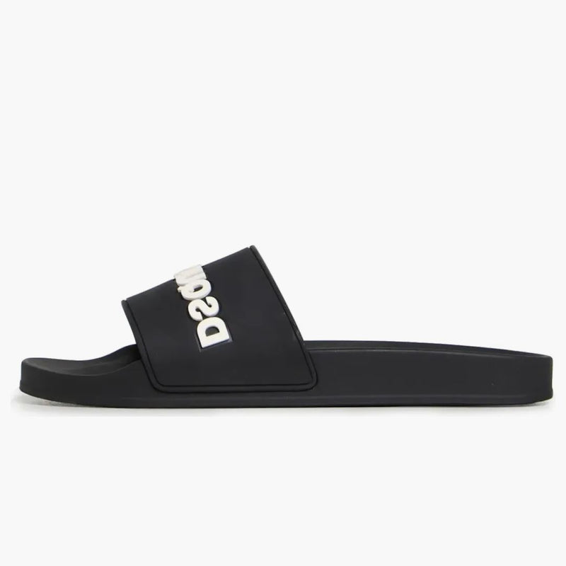 Dsquared2 logo pool glider svart vit svart