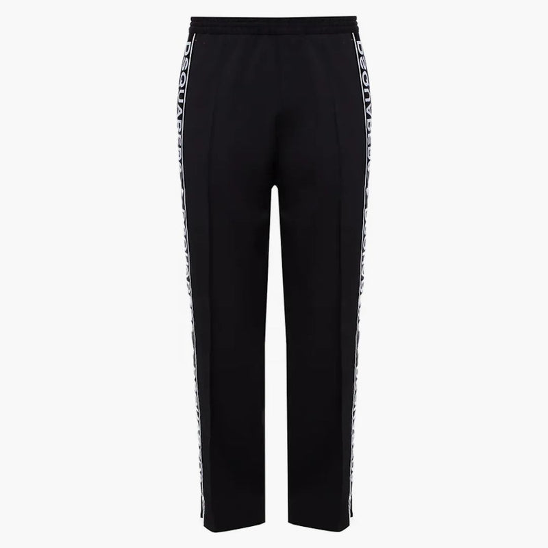 Dsquared2 logo pruhované vlněné kalhoty černé/bílé