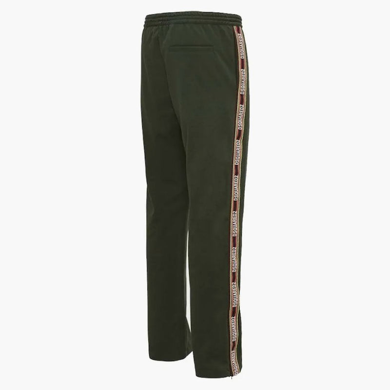 Dsquared2 boční pásmo logo kalhoty zelené