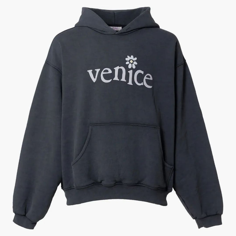 Erl Venice Fleece Hoodie Black