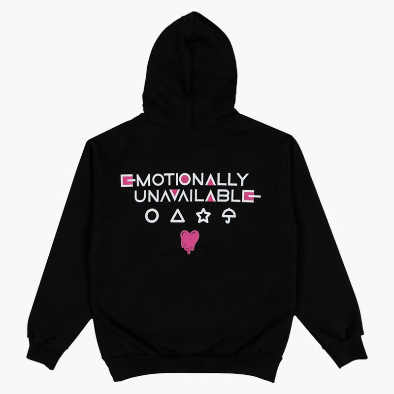 Emotionary unavailable x squid games dalgona cany hoodie black