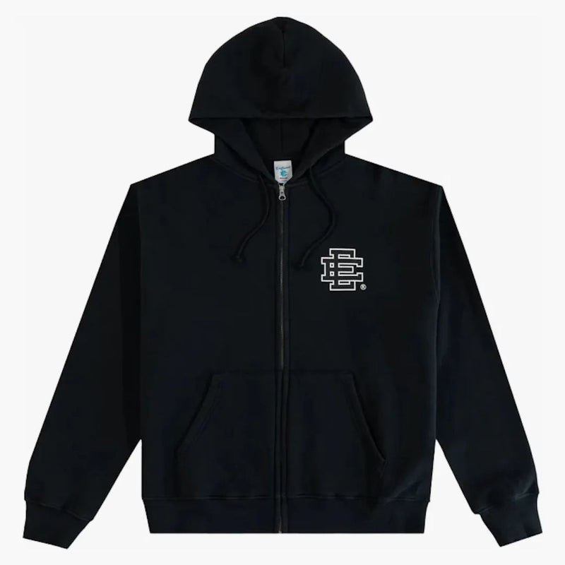 Eric Emanuel Ee Basic Zip Up Hoodie (fw24) Black/white/black