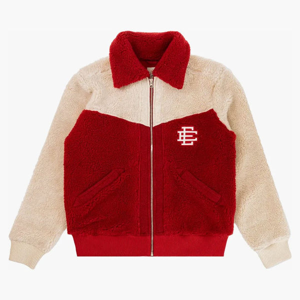 Eric Emanuel Ee High Pile Fleece Jacket Red/white