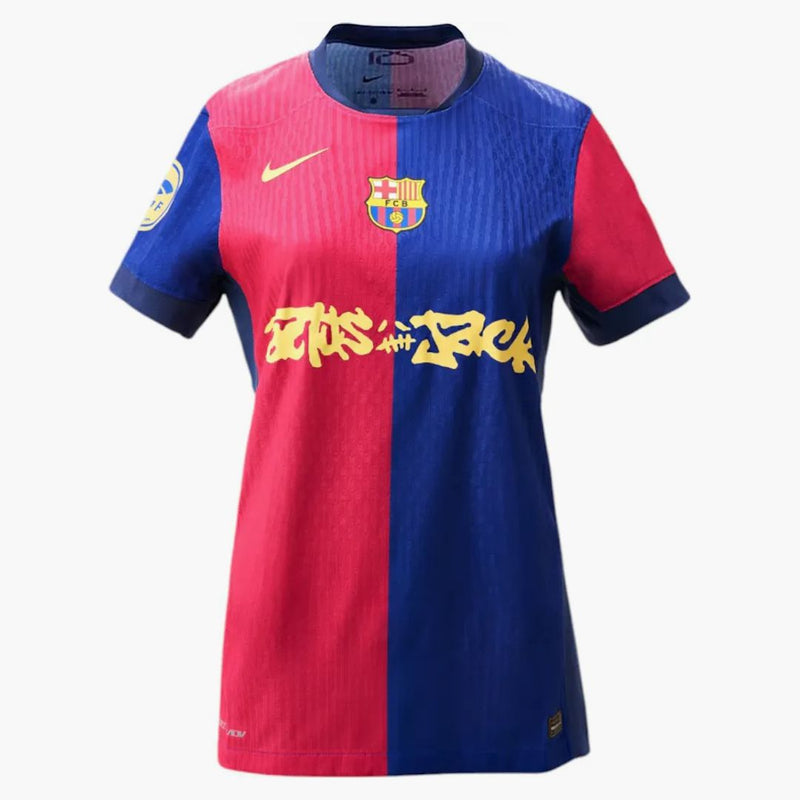 FC Barcelona X Travis Scott Women's Limited Edition 2024/25 Jersey Blue/Scarlet