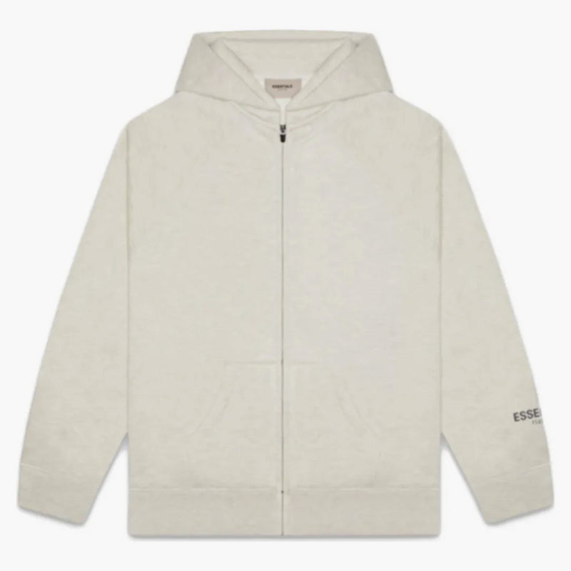 Fear of God 3D Silicon Applique Full Zip Up Hoodie Oatmeal Heather