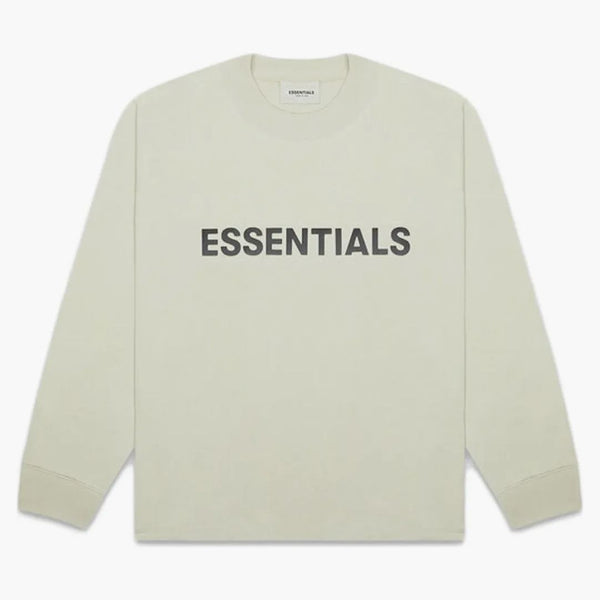 Fear Of God Essentials 3d Silicon Applique Boxy Long Sleeve T-shirt Alfalfa Sage