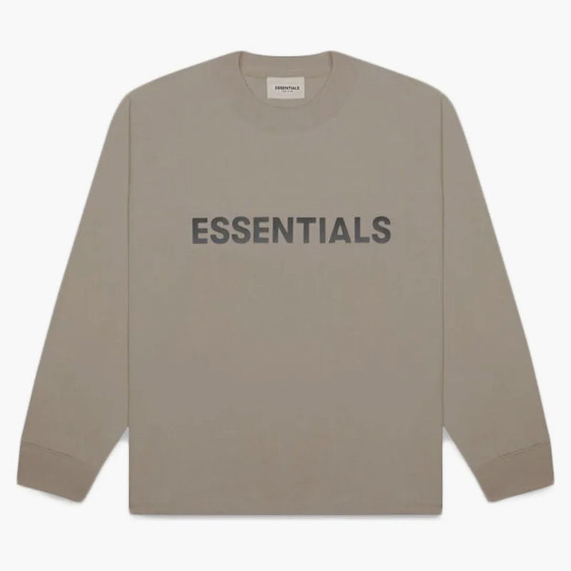 Strach z Boha Essentials Boxy Boxy Long Sleeve Thirt Applique Logo Taupe